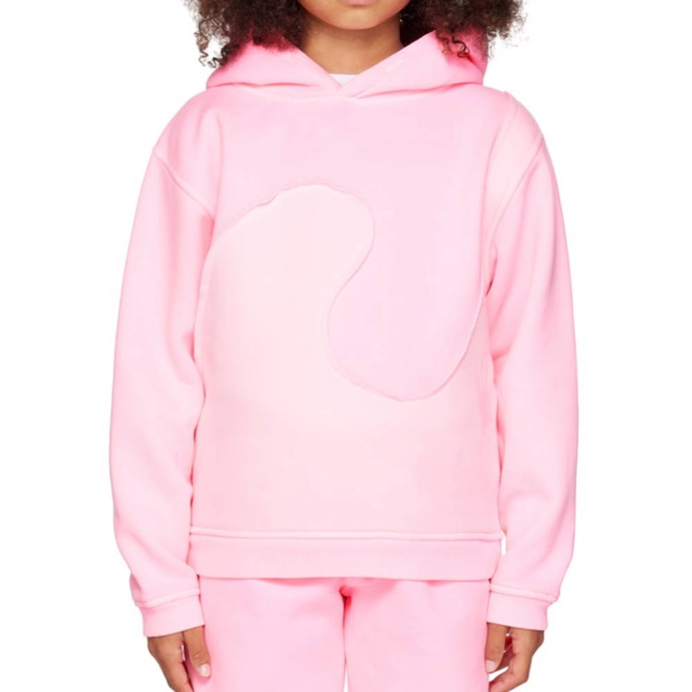 ERL Pink Girls Sweatshirt Hoodie with Wave Design Medium 10